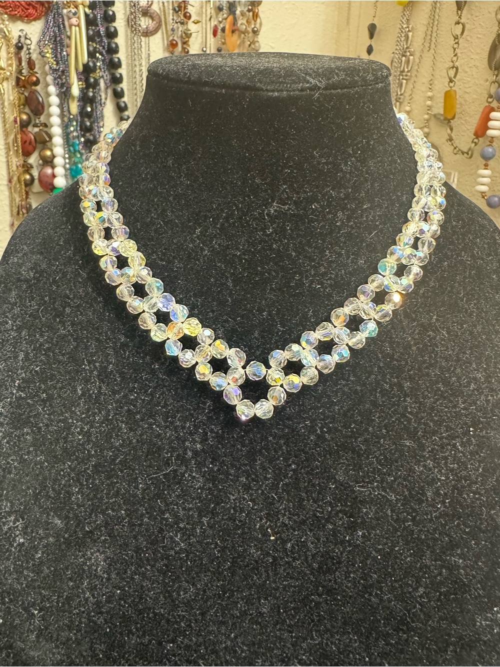 Vintage Crystal Glass Aurora Chocker